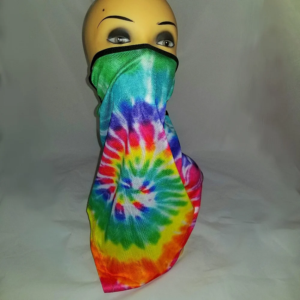 Rainbow Tie Dye Print Neck Gaiter/Face Mask